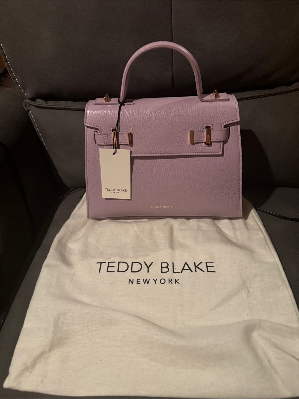 Teddy Blake Lilac Leather Top-Handle Bag